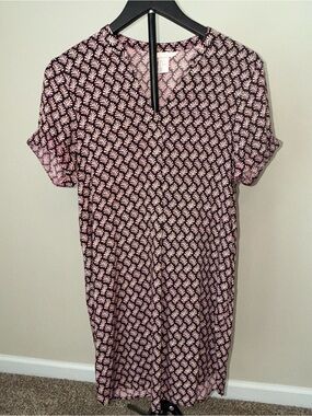 H&M Black and Pink Printed Short‎ Sleeve Dress